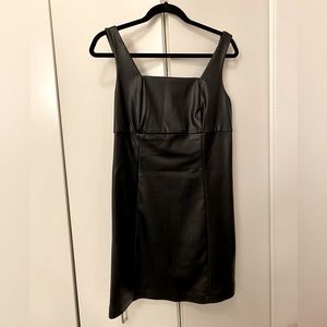 The Drop Women's Hank Vegan Leather Square-Neck Mini Dress